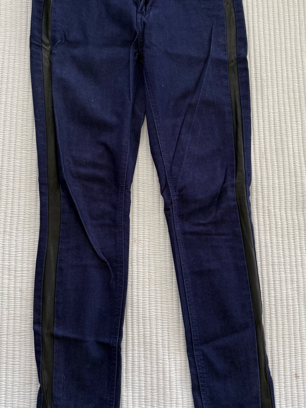Blank NYC Navy Skinny Jeans with Black Side Stripe
